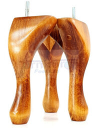 L&F Queen Anne Wooden Legs 150mm High Set Of 4 Medium Oak Wash Replacement Furniture Feet Chairs Sofas Footstools M8 (8mm) - thumbnail 5