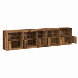 Berkfield Sideboard With Led Lights Old Wood 283X37X67 Cm Engineered Wood - thumbnail 6
