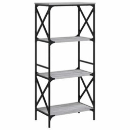 Berkfield Industrial Bookcase 4-Tier Grey Sonoma 59X35X132 Cm Engineered Wood - thumbnail 1