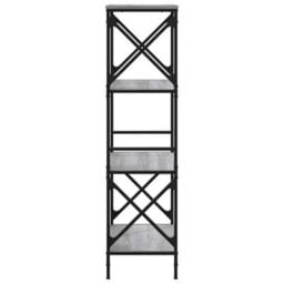Berkfield Industrial Bookcase 4-Tier Grey Sonoma 59X35X132 Cm Engineered Wood - thumbnail 5