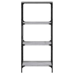 Berkfield Industrial Bookcase 4-Tier Grey Sonoma 59X35X132 Cm Engineered Wood - thumbnail 4