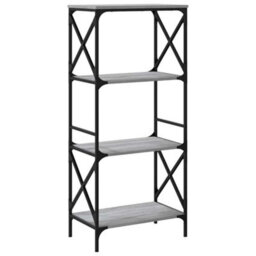Berkfield Industrial Bookcase 4-Tier Grey Sonoma 59X35X132 Cm Engineered Wood - thumbnail 6