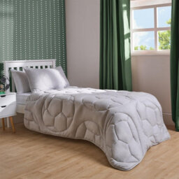 OHS Coverless 7.5 Tog Football Duvet Cover Pillowcase Embossed Set, Grey - Single - thumbnail 2