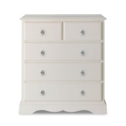 Statement Furniture Romance Antique White 2 Over 3 Chest Of Drawers With Crystal Handles - thumbnail 4