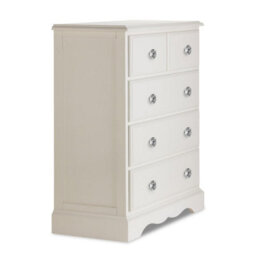 Statement Furniture Romance Antique White 2 Over 3 Chest Of Drawers With Crystal Handles - thumbnail 5
