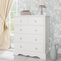 Statement Furniture Romance Antique White 2 Over 3 Chest Of Drawers With Crystal Handles - thumbnail 2
