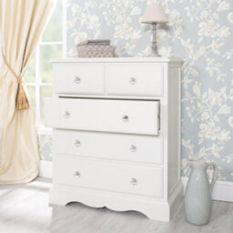 Statement Furniture Romance Antique White 2 Over 3 Chest Of Drawers With Crystal Handles - thumbnail 3