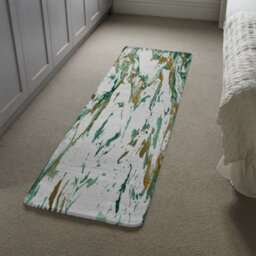 Benjamin Tate Design Green & Golden Marble Runner Special Soft Home Rug - thumbnail 4