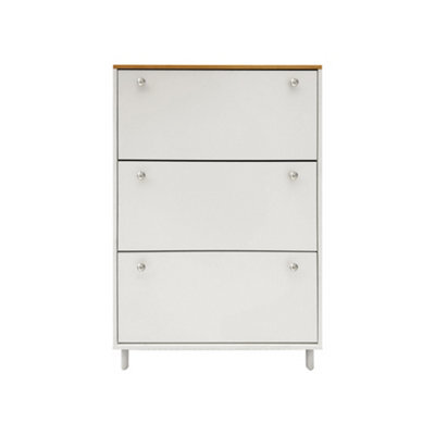 Hygrad Built to Survive 3 Drawer Shoe Cabinet Storage Cupboard Footwear Stand Organizer Rack Wooden Unit - image 1