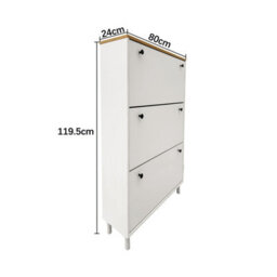 Hygrad Built to Survive 3 Drawer Shoe Cabinet Storage Cupboard Footwear Stand Organizer Rack Wooden Unit - thumbnail 6