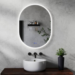 Maerts-E Oval Led Bathroom Mirror 600 X 900 mm 3 Colour Dimmable Lights Demister Touch Switch Illuminated Wall Mounted Vanity Mirror - thumbnail 1