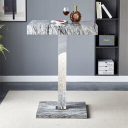 Furniture in Fashion Topaz High Gloss Bar Table Square In Melange Marble Effect - thumbnail 2