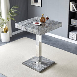 Furniture in Fashion Topaz High Gloss Bar Table Square In Melange Marble Effect - thumbnail 3