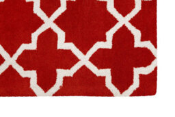 Orsina Small Orange Hand Tufted Rug, Modern Soft Wool Blend Rug With Circle Line Design, Durable Decorative Rug - thumbnail 5