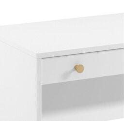 Impact Furniture Dressing Table White Narrow Small Desk With Drawer Storage Gold Knob Handles Red - thumbnail 8
