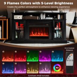 Gainoom 148Cm Black Fireplace Tv Stand Entertainment Center For 65 Inch Tv - thumbnail 9