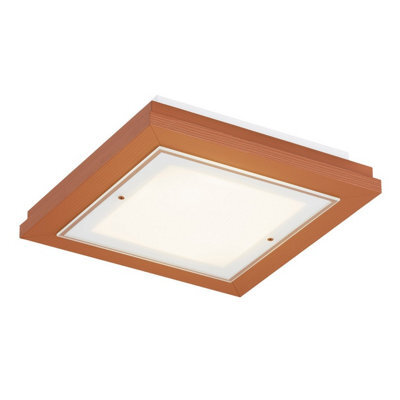 Luminosa Lighting Luminosa Tabor 32Cm Flush Ceiling Light Terracotta E27 - image 1