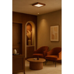 Luminosa Lighting Luminosa Tabor 32Cm Flush Ceiling Light Terracotta E27 - thumbnail 2
