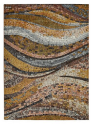 Bronze Abstract Jute Polyester Modern Living Room, Bedroom Rug - 120Cm X 170Cm - thumbnail 2