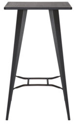 Lamboro Tolix Bar Table With Grey Wooden Top & Metal Frame - 104Cm Height - thumbnail 2