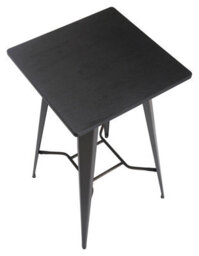 Lamboro Tolix Bar Table With Grey Wooden Top & Metal Frame - 104Cm Height - thumbnail 6