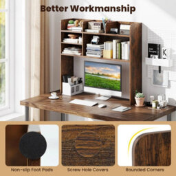 Desktop Storage Shelf Monitor Stand Small Desk Organizer Hutch - thumbnail 5