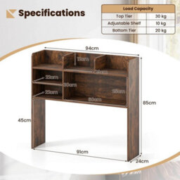 Desktop Storage Shelf Monitor Stand Small Desk Organizer Hutch - thumbnail 2