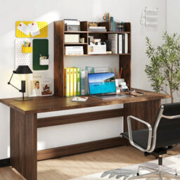 Desktop Storage Shelf Monitor Stand Small Desk Organizer Hutch - thumbnail 4
