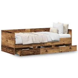 Berkfield Daybed Old Wood Engineered Wood 90 X 190 Cm Sturdy Daybed - thumbnail 4