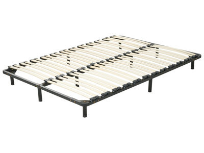 Wyld And Coco Everrest Freestanding Bed Base Eu Double - Steel Frame With Solid Wooden Slats, Black Matte Finish - image 1