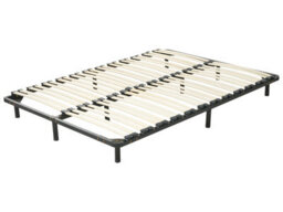 Wyld And Coco Everrest Freestanding Bed Base Eu Double - Steel Frame With Solid Wooden Slats, Black Matte Finish - thumbnail 1