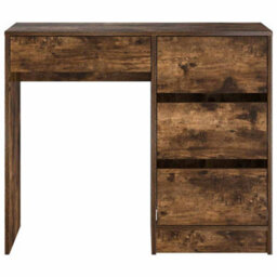 Berkfield Modern Brown Writing Desk Smoked Oak Engineered Wood Medium Writing Desk - thumbnail 6