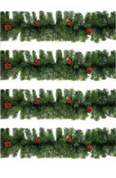 Premier Decorations Limited 4 X Artificial Christmas Garland Red Berry & Pine Cones Green Garland 2.7M