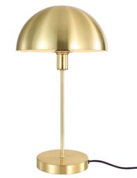 GoodHome Songor Modern Round Brushed Satin Brushed Brass Effect Eco Halogen Table Lamp - thumbnail 3