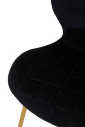 Orsina Black Velvet Dining Chair, Luxury Dining Chair, Modern Black Velvet Dining Chair With Gold Finished Legs - thumbnail 6