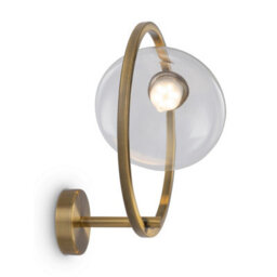 Luminosa Lighting Luminosa Maytoni Lunare Ii Modern Integrated Led Wall Lamp Brass 3000K - thumbnail 5
