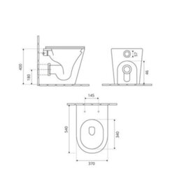 Homestylestore 600mm Black Grey Floorstanding Bathroom Wc Unit Led Lit Shelf Sand Toilet And Chrome Flush Button - thumbnail 5