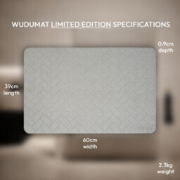 Wudumat Limited Edition - Urban Brick - Pastel Grey - Diatomite Stone Mat - Diatomaceous Earth Bath Mat - 60X39Cm - thumbnail 5
