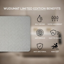 Wudumat Limited Edition - Urban Brick - Pastel Grey - Diatomite Stone Mat - Diatomaceous Earth Bath Mat - 60X39Cm - thumbnail 6