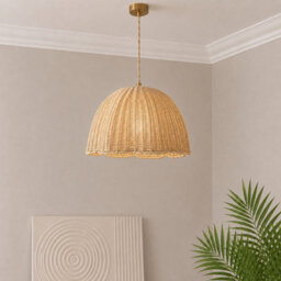 CGC Lighting Cgc Valeria 50Cm Large Paper Rattan Scallop Dome Lampshade - thumbnail 2