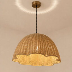 CGC Lighting Cgc Valeria 50Cm Large Paper Rattan Scallop Dome Lampshade - thumbnail 1