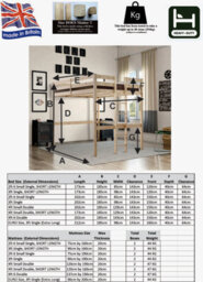 Strictly Beds And Bunks Celeste Heavy Duty Pine High Sleeper Bunk Bed, 3Ft Single - thumbnail 2
