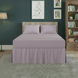 Fitted Valance Bed Sheet Polycotton Mattress Cover And Frill Easy Care Lilac