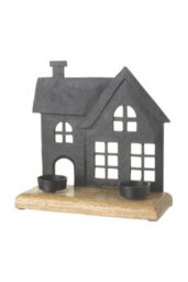 Black Haunted House Tea-Light Holder - thumbnail 2