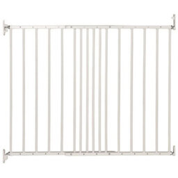 Safetots Top Of The Stairs Screw Fitted Stair Gate, White Metal, 62.5Cm - 106.8Cm, Metal Baby Gate, Safety Barrier - thumbnail 1