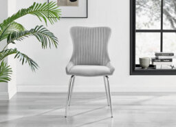 Furniturebox Uk Leonardo 4 Table And 4 Light Grey Nora Silver Leg Chairs - thumbnail 8