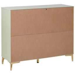 Wyld and Coco Luxehome Green Mdf Chest Of Drawers - 6 Drawer Fluted Front, Gold-Tone Handles, Slim Iron Legs - thumbnail 6
