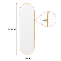 Living And Home Gold Oval Full Length Framed Mirror Wall Mounted Mirror 40 X 150 Cm - thumbnail 9