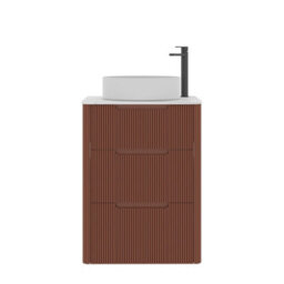 Royal Bathrooms Avenza 600mm Terracotta Clay Floor Standing Countertop Bathroom Vanity Unit 3 Drawer With Art Round Basin - thumbnail 6