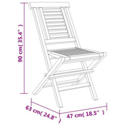 Vidaxl Folding Garden Chairs 4 Pcs 47X63X90 Cm Solid Wood Teak - thumbnail 7